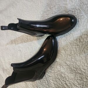 Marc Fisher Black Glossy Chelsea Boots